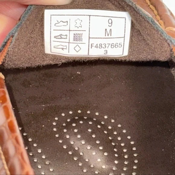 SAS Tripad Cognac Croc Comfort Loafers Women’s Brown Classic Slip On Shoes 9M - Picture 8 of 9
